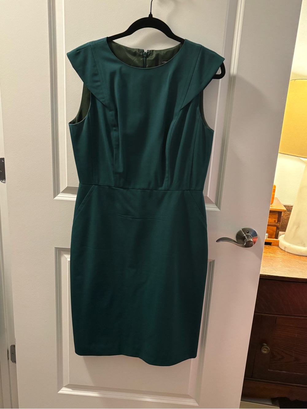 J. Crew Sleeveless Emerald “Resume” Sheath Dress